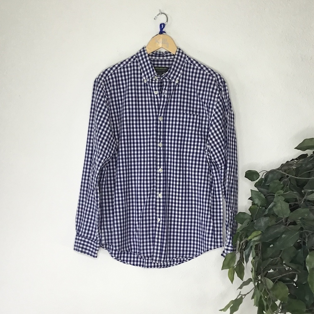 Mens John Bartlett Checkered Button Down Shirt